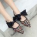 Large Size Knitting Bow Casual Flats Shoes For Women