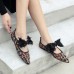 Large Size Knitting Bow Casual Flats Shoes For Women