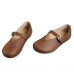 Women Flat Leather Shoes Round Toe Casual Outdoor Soft Loafers