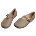 Women Flat Leather Shoes Round Toe Casual Outdoor Soft Loafers