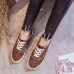 Leopard Grain Lace Up Pattern Flats Loafers Shoes