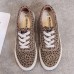 Leopard Grain Lace Up Pattern Flats Loafers Shoes