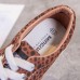 Leopard Grain Lace Up Pattern Flats Loafers Shoes