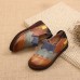 SOCOFY Genuine Leather Handmade Stitching Soft Flats