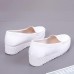 Women Shoes Wedges Pure Color Casual Loafers