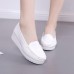 Women Shoes Wedges Pure Color Casual Loafers