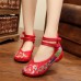 Flower Cloth Embroidered Shoes Vintage Folk Style Flower Flats