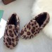 Leopard Grain Fluffy Lining Warm Casual Flat Loafers