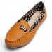 Women Fashion Leopard Casual Loafer Slipper Soft Leather Single Shoes