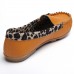 Women Fashion Leopard Casual Loafer Slipper Soft Leather Single Shoes