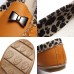 Women Fashion Leopard Casual Loafer Slipper Soft Leather Single Shoes