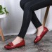 Genuine leather Leaves Pattern Comfortable Flats Shoes