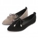 Bowknot Suede Pointed Toe Loafers Flat Tassels Pumps Shoes