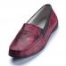 Leather Pattern Casual Slip On Loafers Shoes