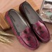 Leather Pattern Casual Slip On Loafers Shoes