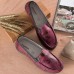 Leather Pattern Casual Slip On Loafers Shoes