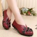 US Size 5-13 Women Flower Flat Shoes Casual Outdoor Leather Slip On Round Toe Loafers