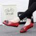 US Size 5-13 Women Flower Flat Shoes Casual Outdoor Leather Slip On Round Toe Loafers