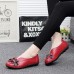 US Size 5-13 Women Flower Flat Shoes Casual Outdoor Leather Slip On Round Toe Loafers