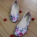 US Size 5-11 Shoes Women Flower Flats Casual Outdoor Canvas Pointed Toe Soft Comfortable Flats Shoes