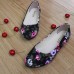 US Size 5-11 Shoes Women Flower Flats Casual Outdoor Canvas Pointed Toe Soft Comfortable Flats Shoes