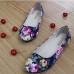 US Size 5-11 Shoes Women Flower Flats Casual Outdoor Canvas Pointed Toe Soft Comfortable Flats Shoes