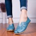 Large Size Women Pure Color Hollow Out Flats Loafers