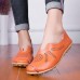 Large Size Women Pure Color Hollow Out Flats Loafers