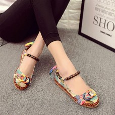 SOCOFY Size 5-11 Women Casual Flats Beading Round Toe Colorful Comfortable Flats Loafers Shoes