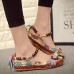 SOCOFY Size 5-11 Women Casual Flats Beading Round Toe Colorful Comfortable Flats Loafers Shoes