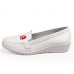 Casual Slip On White Round Toe Soft Sole Flat Shoes For Women