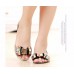 Women Summer Chic Beach Sandals Peep Toe Flat Rhinestone Shoes