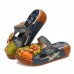 SOCOFY Vintage Colorful Leather Hollow Out Backless Flower Shoes