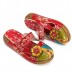 SOCOFY Vintage Colorful Leather Hollow Out Backless Flower Shoes