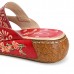 SOCOFY Vintage Colorful Leather Hollow Out Backless Flower Shoes