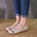 Women Casual Embroidery Lace Up Flower Flat Loafers