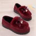 Women Casual Keep Warm Fluffy Butterfly Knot Flat Loafers