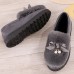 Women Casual Keep Warm Fluffy Butterfly Knot Flat Loafers