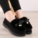 Women Casual Keep Warm Fluffy Butterfly Knot Flat Loafers