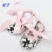 Baby Girls Cotton Crib Shoes Soft Sole Printed Damask Bow 0-18M