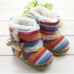 Baby Girls Toddler Velvet  Rainbow Soft Sole Boots Shoes