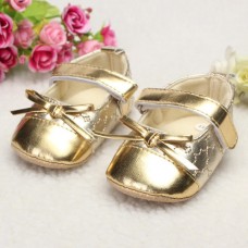 Infant Toddler Baby Girl Leather Bowknot Soft Sole Shine Walking Lovely Crib Parm Newborn Shoes