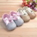 Baby Girls Shiny Bling Ribbon Soft Sole First Walking Shoes