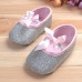 Baby Girls Shiny Bling Ribbon Soft Sole First Walking Shoes