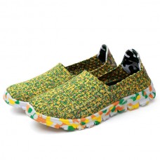 US Size 5-11 Women Hand-made knitting Shoes Casual Comfortable Breathable Camouflage Flats Shoes