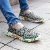 US Size 5-11 Women Hand-made knitting Shoes Casual Comfortable Breathable Camouflage Flats Shoes