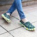 US Size 5-11 Women Hand-made knitting Shoes Casual Comfortable Breathable Camouflage Flats Shoes