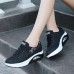 Women Breathable Platform Rocker Sole Mesh Lace Up Trainers