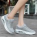 Women Breathable Platform Rocker Sole Mesh Lace Up Trainers