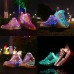 Women's Light  Shoes Large Size Adjustable USB Charging Colorful LED Running Shoes